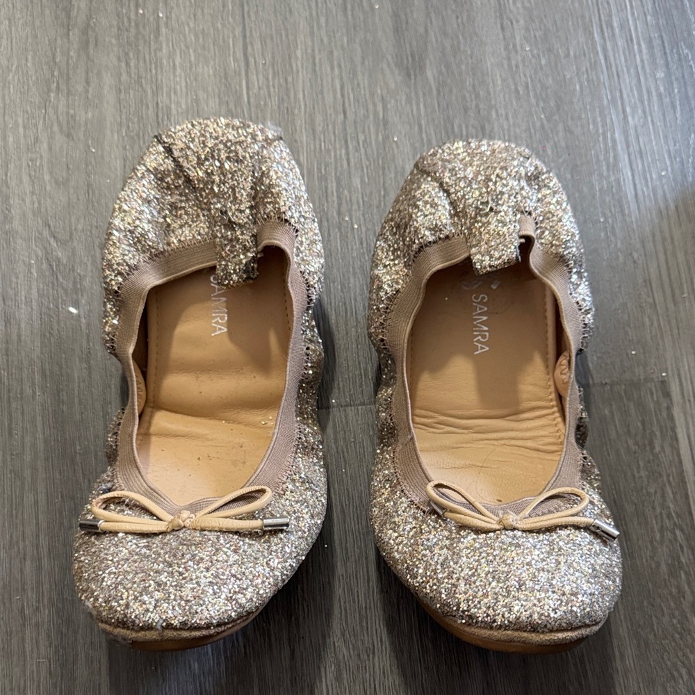 Yosi Samra Glittery Ballet Flats
